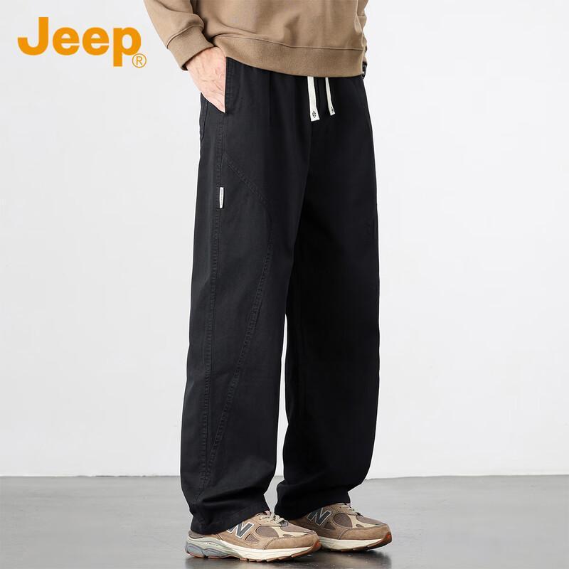 Jeep Men s Pure Cotton Loose Straight-Leg Casual Pants 2XL