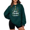 Women's Christmas Print Hooded Sweatshirt Long Sleeve Pullover Hoodie for Holiday Winter Outfit