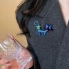 Rhinestone Vintage Enamel Brooch Retro Corsage Ornament Exquisite Dripping Oil Cat Brooch  for Gift