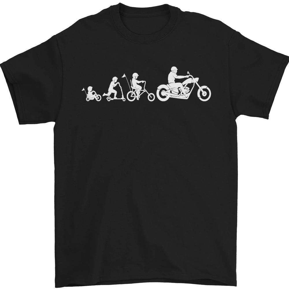 Evolution Motorcycle Motorbike Biker Mens T-shirt Cotton XXXL