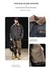 Herren American Retro Samt-Denimjacke - Dick, Warm Lammwolle Winter Arbeitskleidung Mantel