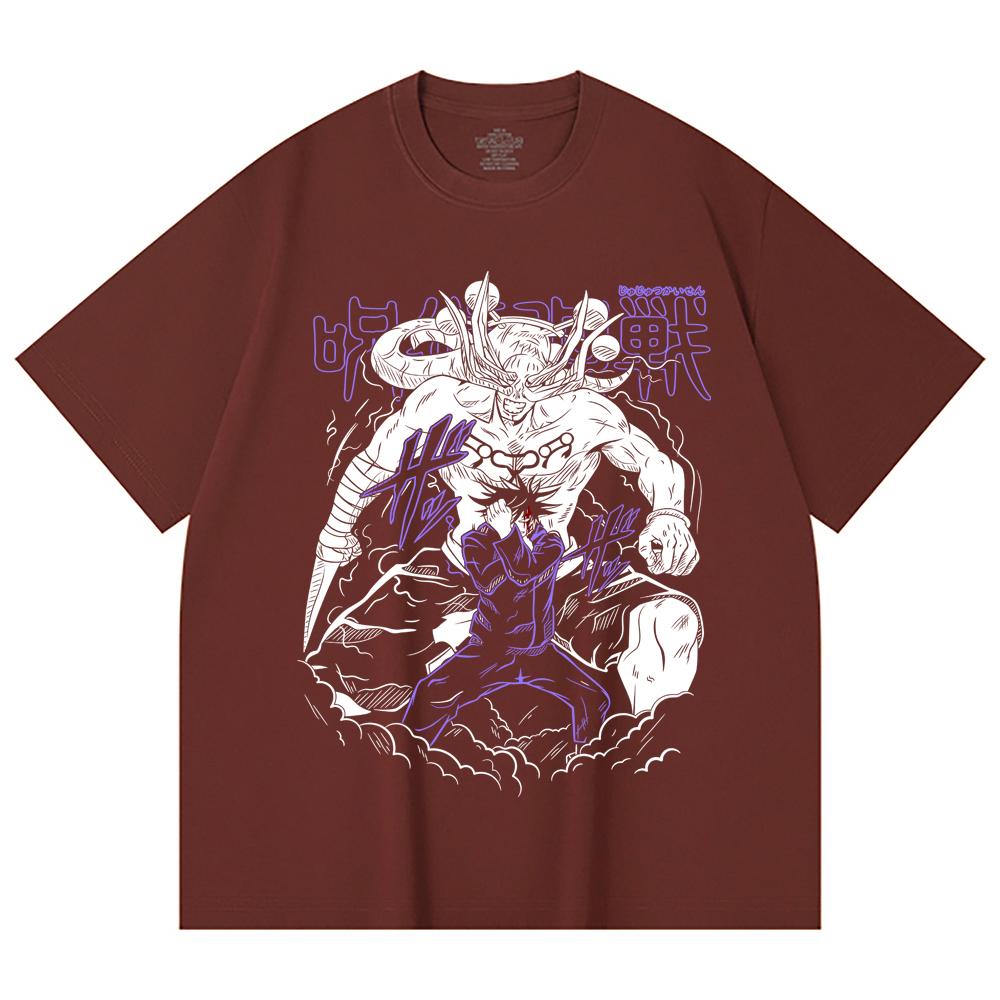 230 Gsm 100% Bawełna Jujutsu Kaisen V35 Druk Mahoraga Unisex Ciężka Bawełniana Koszulka