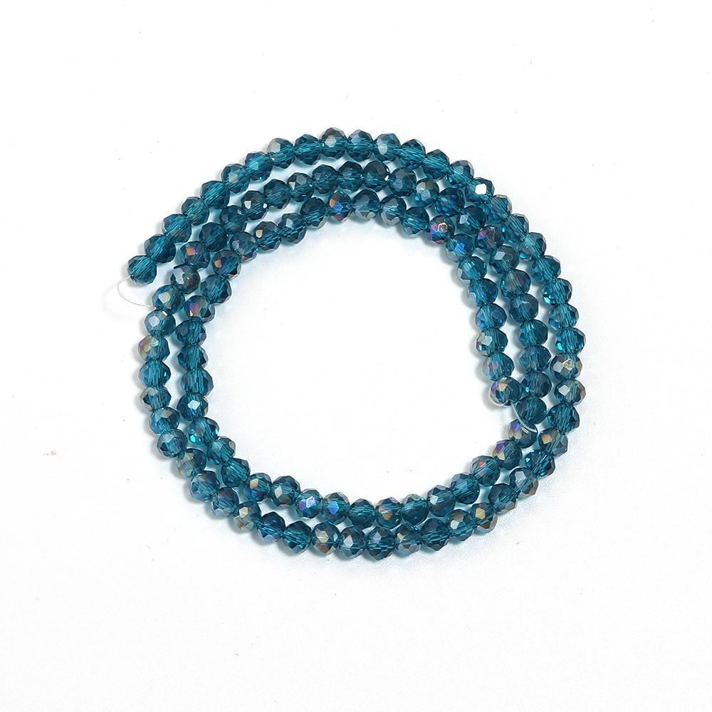 3 4 6 8 10 mm Rondelle Kristal Kralen Pauwblauw Platte Geslepen Glazen Kralen Losse Kralen Voor Sieraden Maken DIY Armbanden Ketting