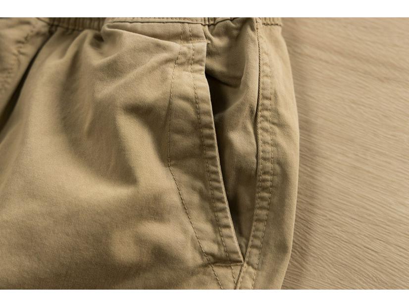 Autumn Micro-Elastic Khaki Retro Lace-Up Men's Casual Overalls
