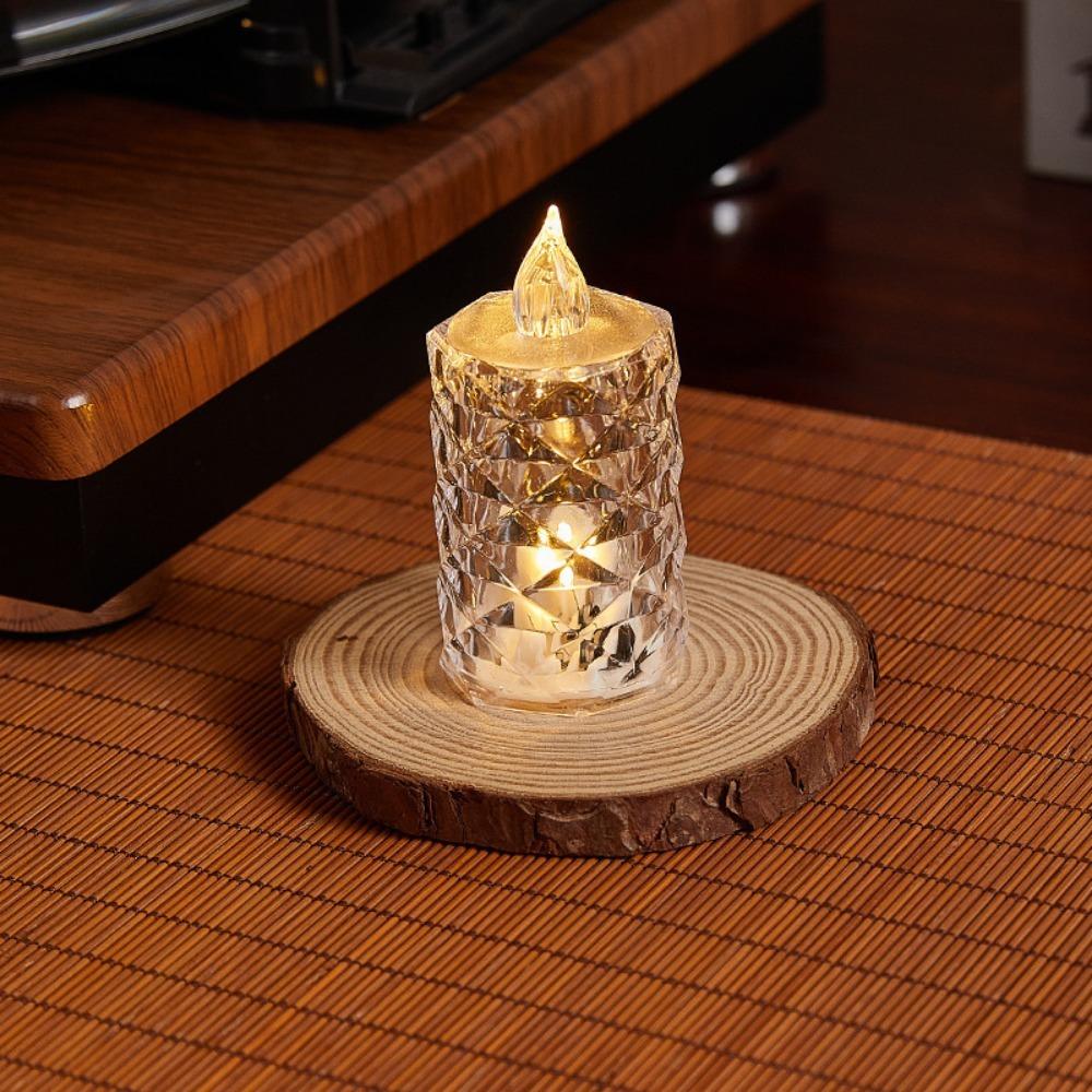 Flameless LED Light Candle Electronic Atmosphere light Mini Crystal Candle  Home Decoration