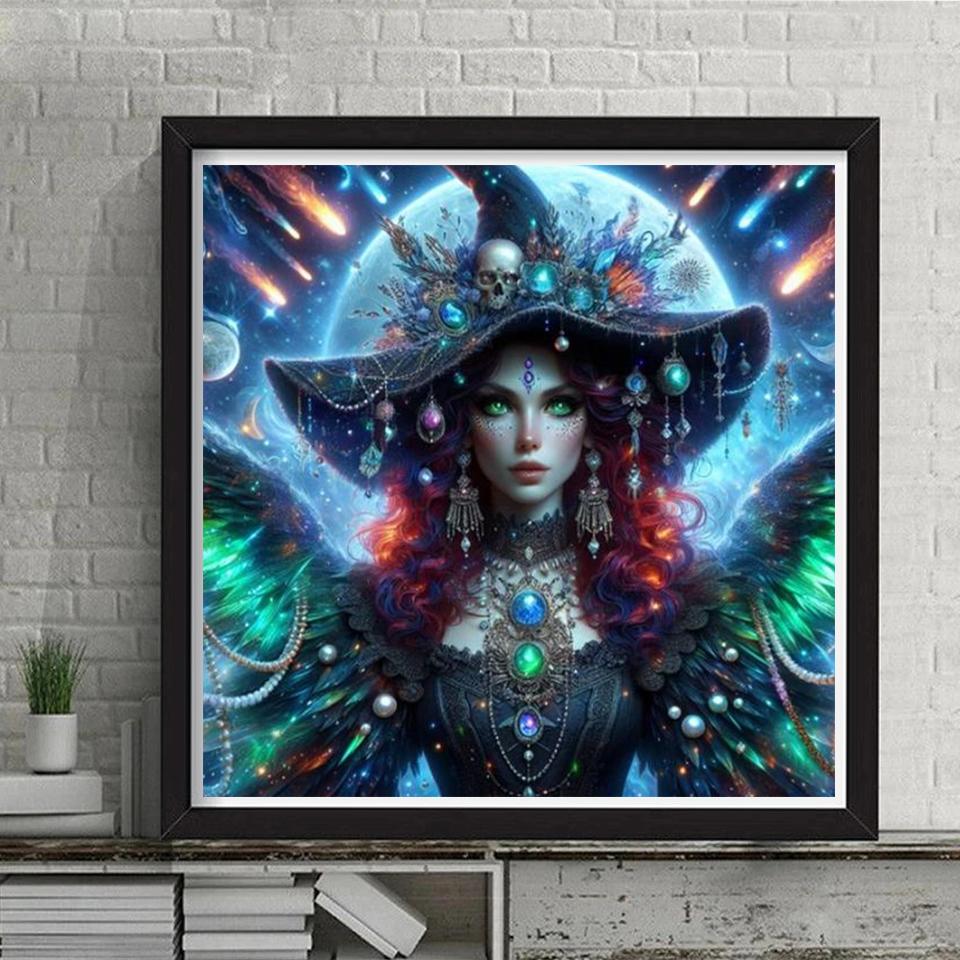 5D DIY Full Round Square Diamond Painting Halloween Witch Set Mosaic Embroidery Home Decoration Cartoon Decoration Gift 2024 New