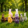Natural Stone Carved Bunny Figurine Healing Crystal Amethyst Energy Quartz Animal Statue Chakra Carved Bunny Animal Figurine