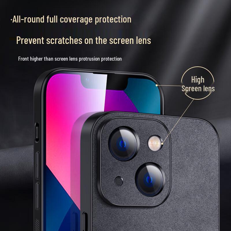 Shangsu Nubuck Leather Anti-Drop iPhone 13 Series Case