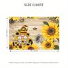 4pcs/1 Set Linen Placemats, Sunflower and Gnome Design Placemats, Table Decor, Home Decor, Party Catering Decor, Holiday Placemats, 12x18 Inch
