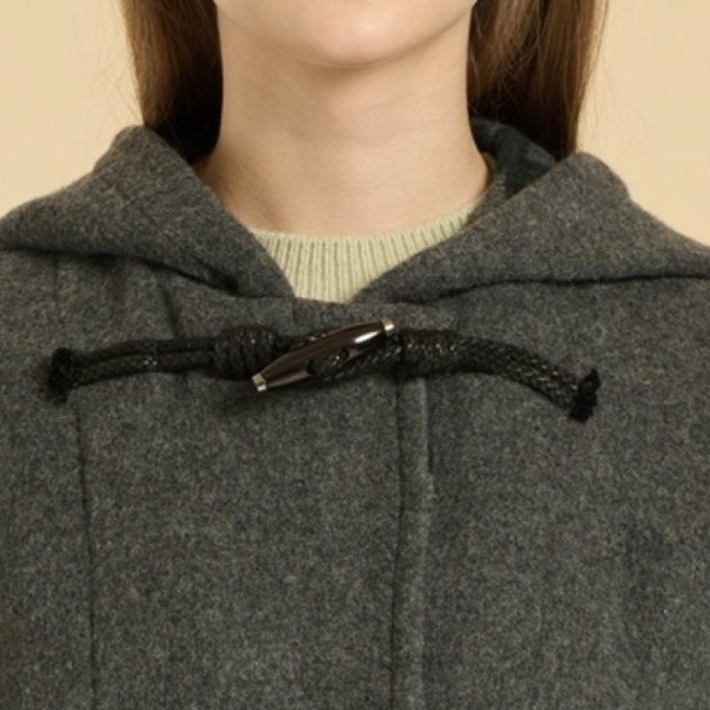 Bcbg Hooded Duffle Check Coat B5wah835