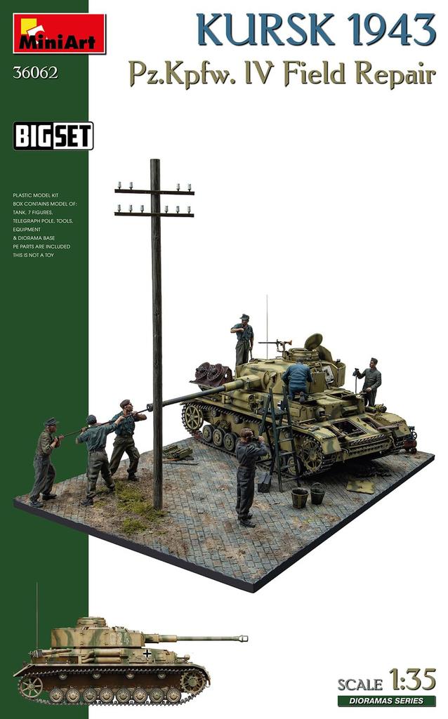 MiniArt Kursk 1943 Panzer IV Field Repair Big Set Plastic Model Kit MA36062 1/35 (Tank)