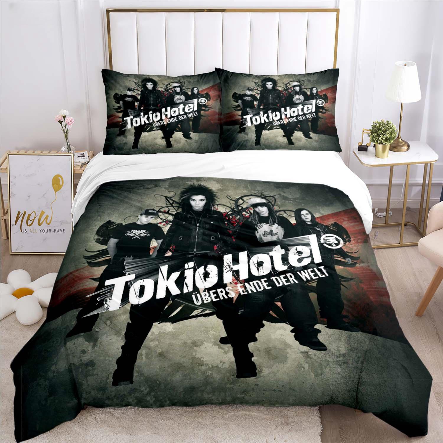 

Tokio Hotel 3d Printing Rock Band All Season Підодіяльник Комплекти постільної білизни М які підодіяльники та наволочки Single_Double_Queen_King EU Twin 135x200cm