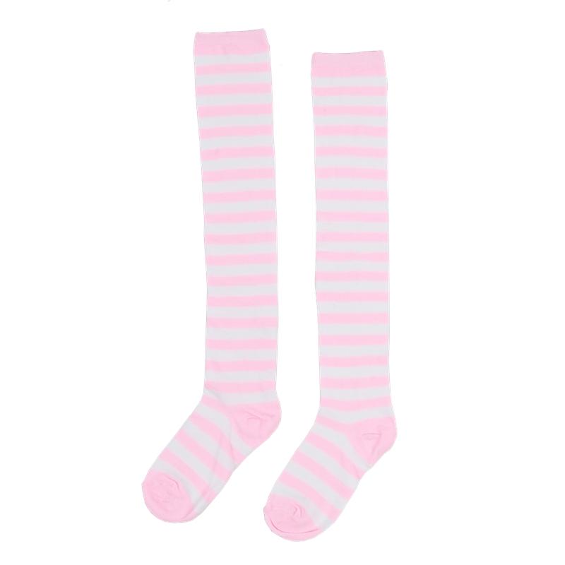 Women Striped Stockings Over Knee Length JK Long Socks Ladies Girls High Socks Girls Fashion Multi-color Striped Cute Hosiery