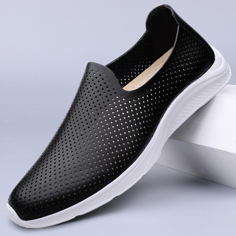 

Fashion New Men Casual Business Leather Shoes Fashion Soft Bottom Low Top Male Shoes Wedding Office Business Shoes Slip-on Outdoor Flats 37