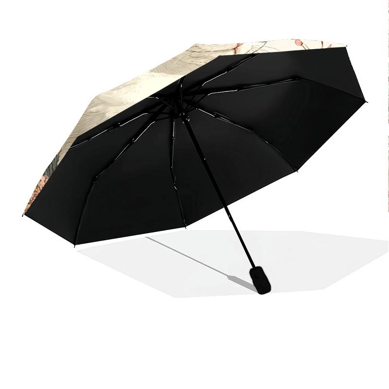1 PC Automatic Folding Umbrella - White Cat Pattern, Portable & Foldable Design with 8 Ribs, Christmas Birthday Gifts