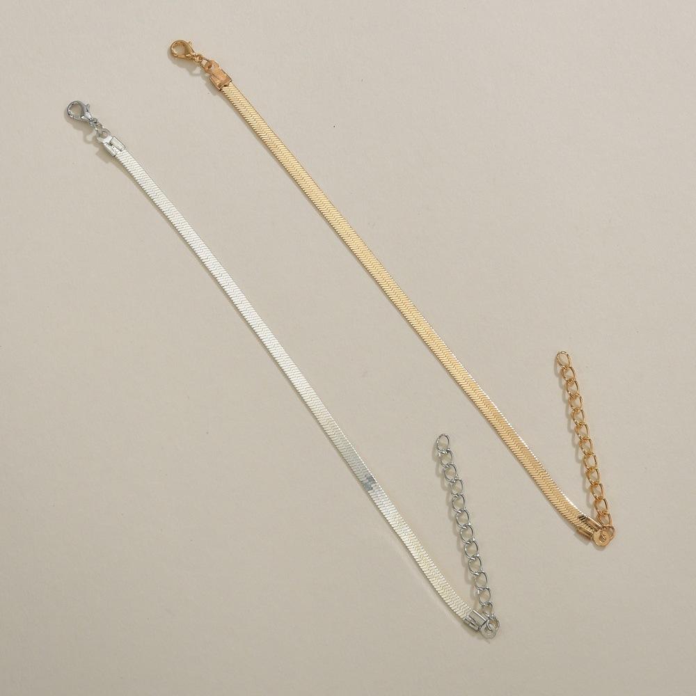 Popular two-color double-layer snake chain bracelet simple multi-layer bracelet accessories