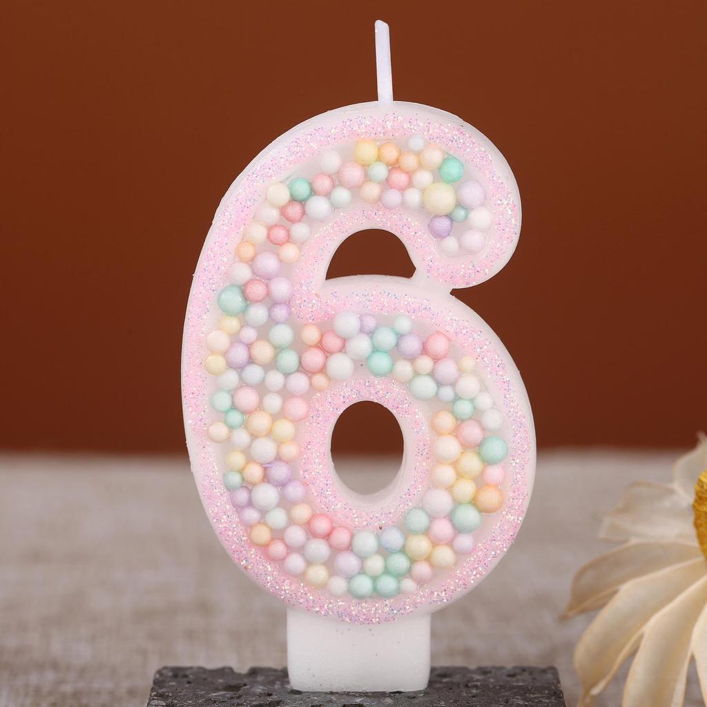 Macaron Foam Birthday Candles - Creative Number Cake Decorations for Kids
