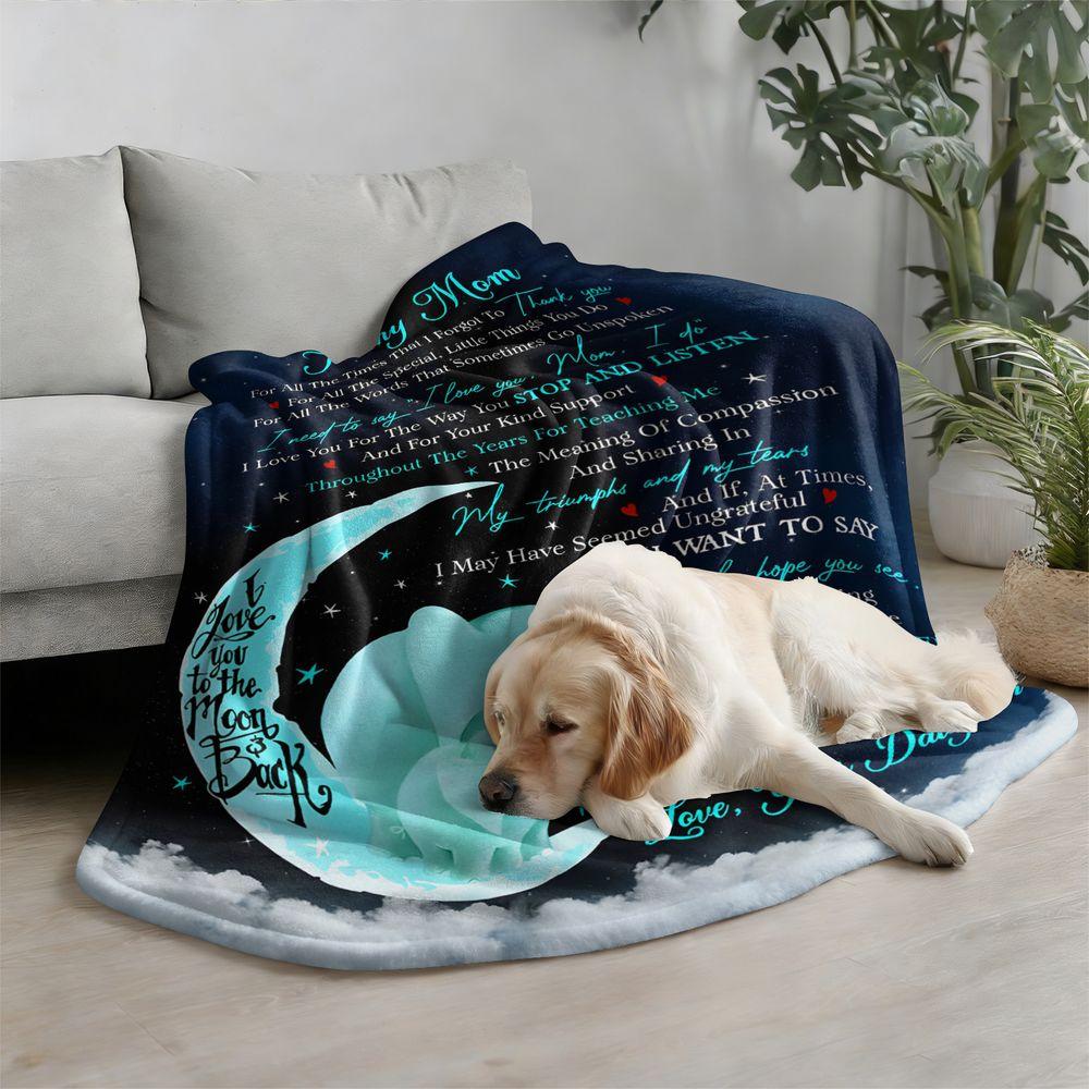 Personalized To My Mom Flannel Blanket Gift for Mom from Daughter Soft Cozy Throw Blanket for Bed Sofa Couch Home Decor