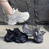 Chunky Sneakers Women's Thick Bottom Casual Shoes Lace Up Height Increase Ladies Platform Shoes Mesh Breathable Sneakers Fashion