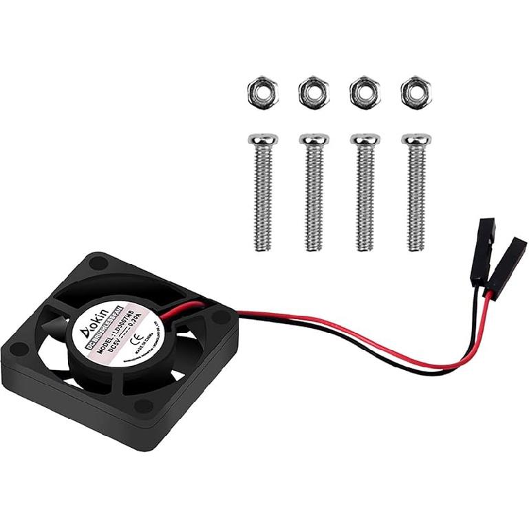 Aokin for Raspberry Pi Cooling Fan DC 5V/3.3V Brushless CPU Cooling Fan with Screws for Raspberry Pi 4 B, Pi 3 B+, Pi 3 B, Pi 2 B, Pi 1 B+, RetroFlag 1 Pack