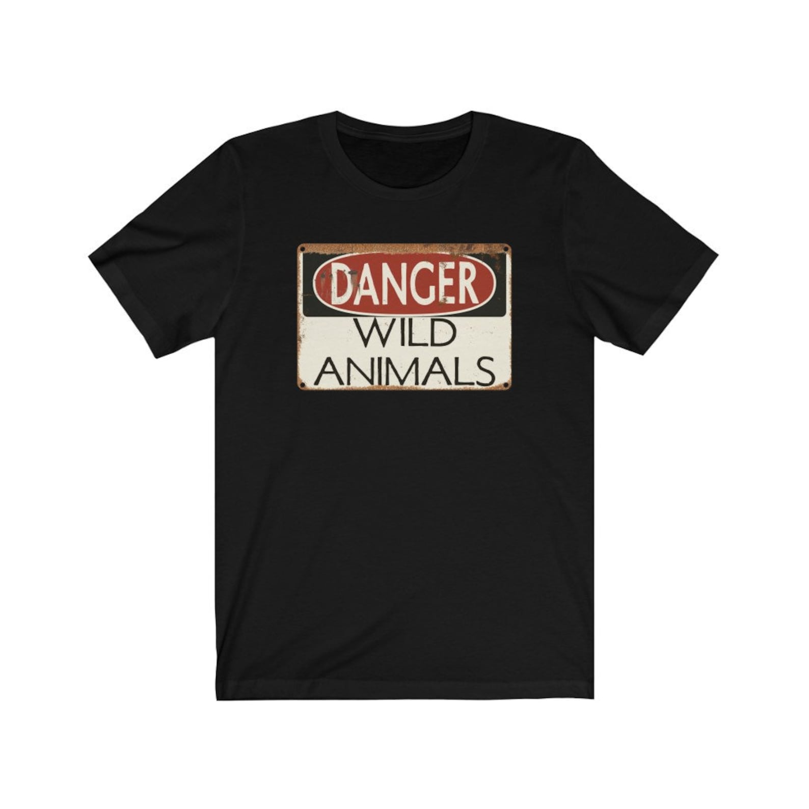 Danger: Wild Animals - Vintage Sign, Warning, Funny - T-Shirt S