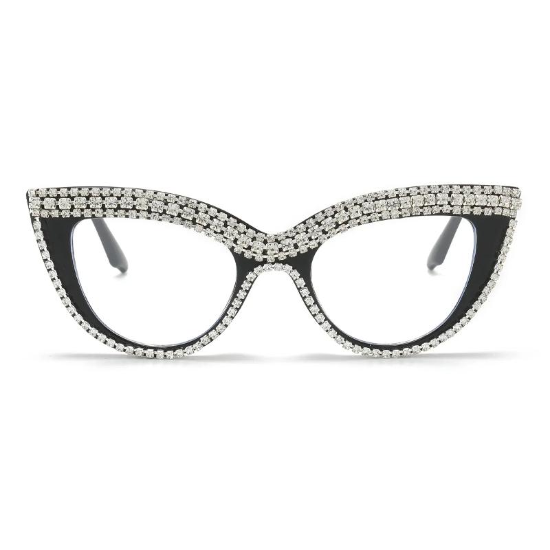 New Personality Fashion Cat Eye Colorful Big Diamond Reading Glasses Unisex Luxury Eye Protection Presbyopia Eyeglasse To +4.0