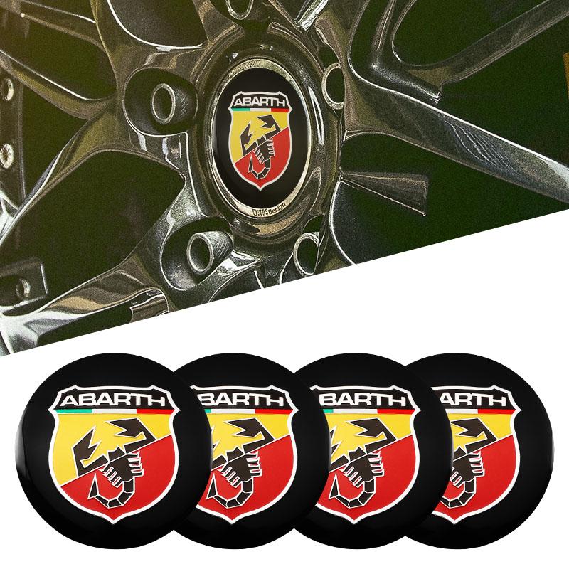 4 stuks 56 mm Auto Embleem Auto Wiel Center Naafdoppen Sticker Accessoires Voor Fiat Abarth 500e Panda Tipo FR Argo Freemont Viaggio Bravo