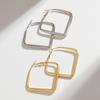 2pair Gold Sliver Color Square Hoop Earrings for Women Punk Geometric Huggies Earing Bijoux Hip Hop Party Jewelry Set Trend Gift
