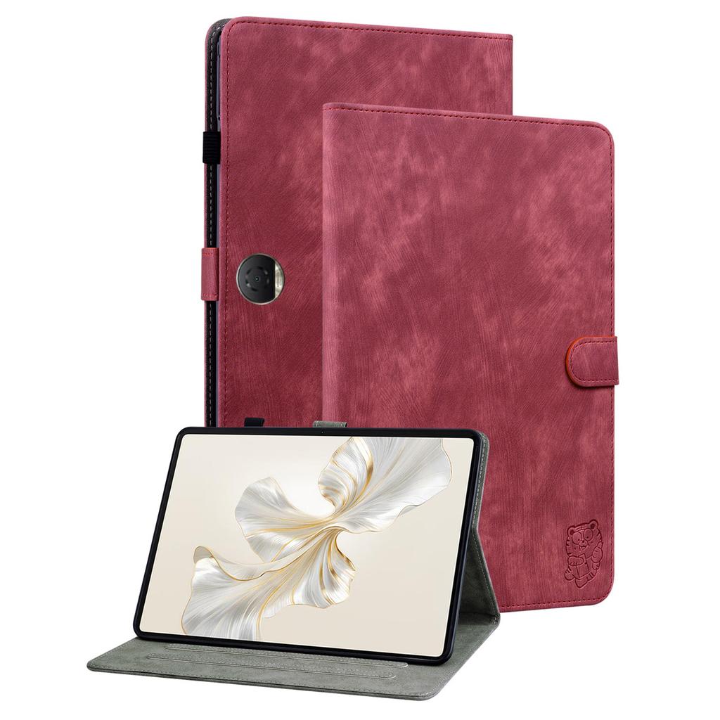 For Honor Pad 9 Case Tiger Pattern PU Leather Anti-Slip Protective Tablet Cover