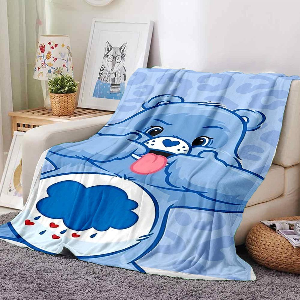 1pc Care Bears Unlock Magic Flannel Blanket for Super Soft Cute Comfort Blanket for Travel Bedding Couch Sofa Blanket Y73033