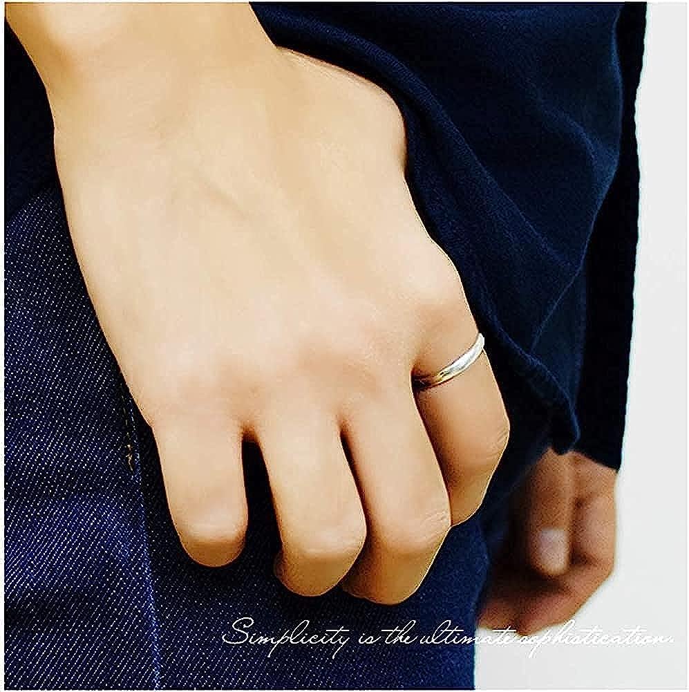 [Shinjuku Gin no Kura] 2mm Wide Plain Silver 925 Simple Ring, Sizes 6-26 (Size 8.5), Round Top, Slim Fit, Unisex