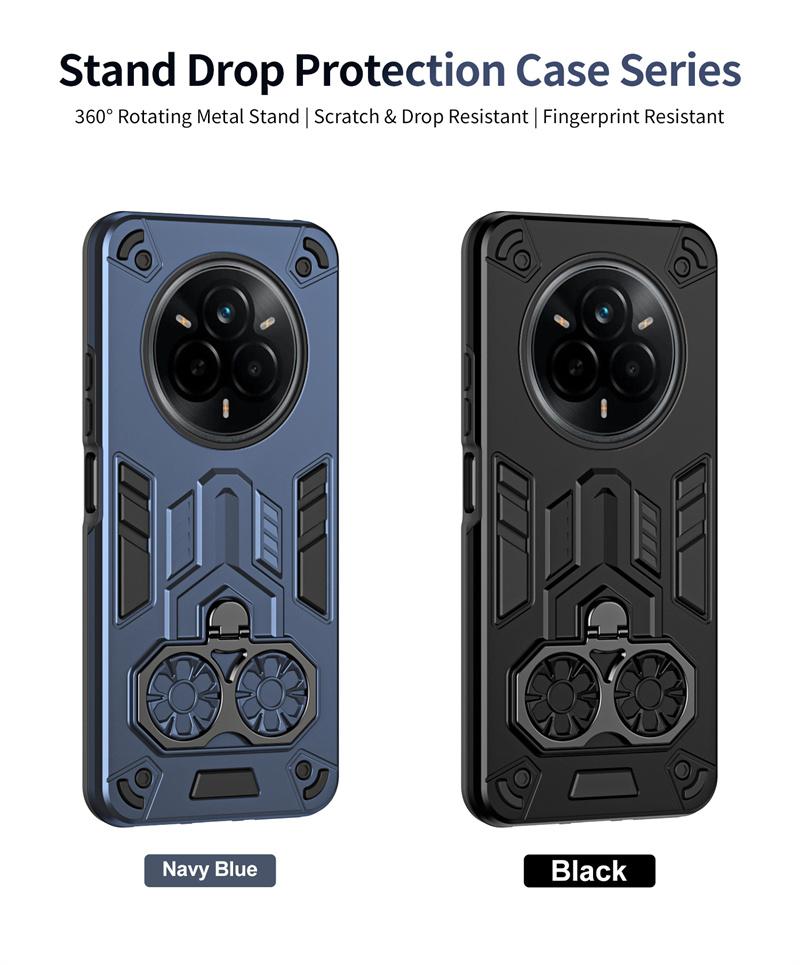 Military Armor Case For Realme 14 Pro 5G Protective Cover 360° Ring Magnetic Holder Shell Coque Fundas 2 IN 1 Back Cover