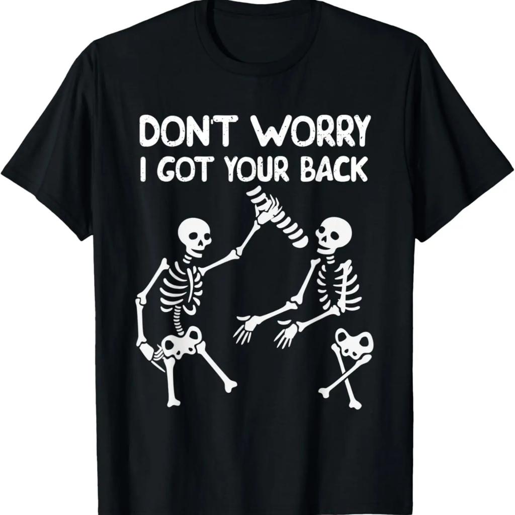 Keine Sorge, ich halte dir den Rücken frei Lustiges Halloween Skelett T-Shirt