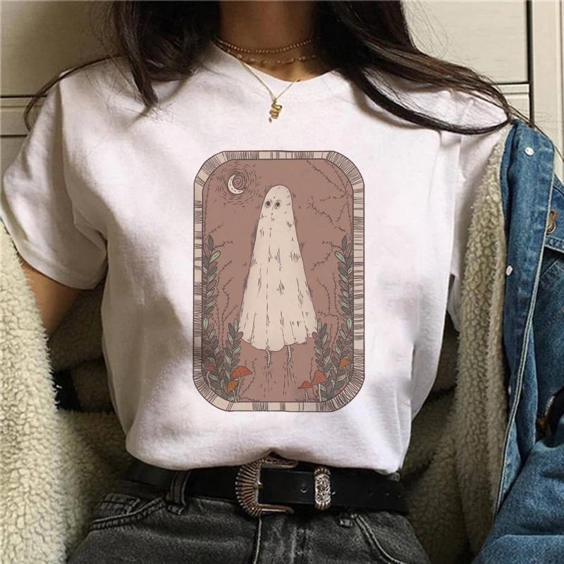 Magic In All Tarot Print T-Shirt Kawaii Magic Cat Printed Tshirt Astronomy Tee Shirt Top Aesthetic Women Hippie Bohemian Tshirt