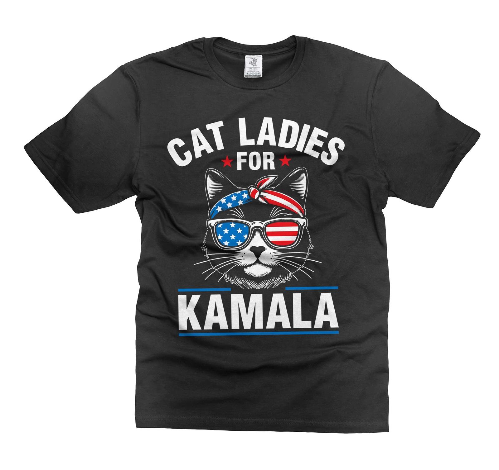 Women s Kamala Harris Shirt Kamala Cat Shirt Cat Ladies For Kamala 2024 Shirt M