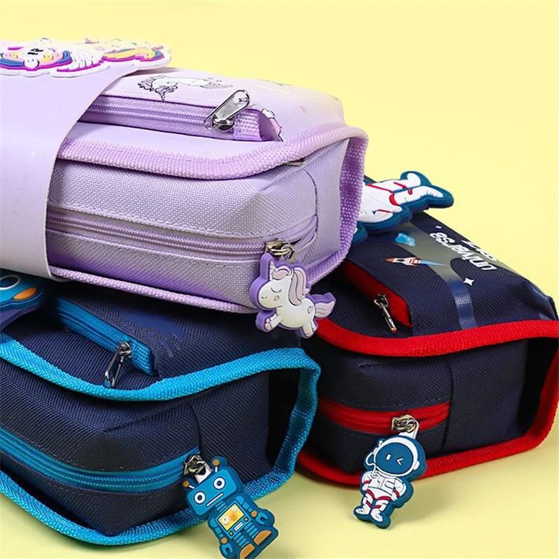 Estuche de Lápices Bonito Desmontable Bolsa de Material Escolar Estuche de Bolígrafos de Gran Capacidad Bolsas de Bolígrafos de Dibujos Animados Estuche de Lápices para Niños Regalos para Estudiantes Niños