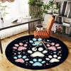 1pc Paw Prints Hearts Round Chair Mat Area Rug - Non-Slip, Floor Mat for Office, Bedroom, and Indoor Decor -1002158