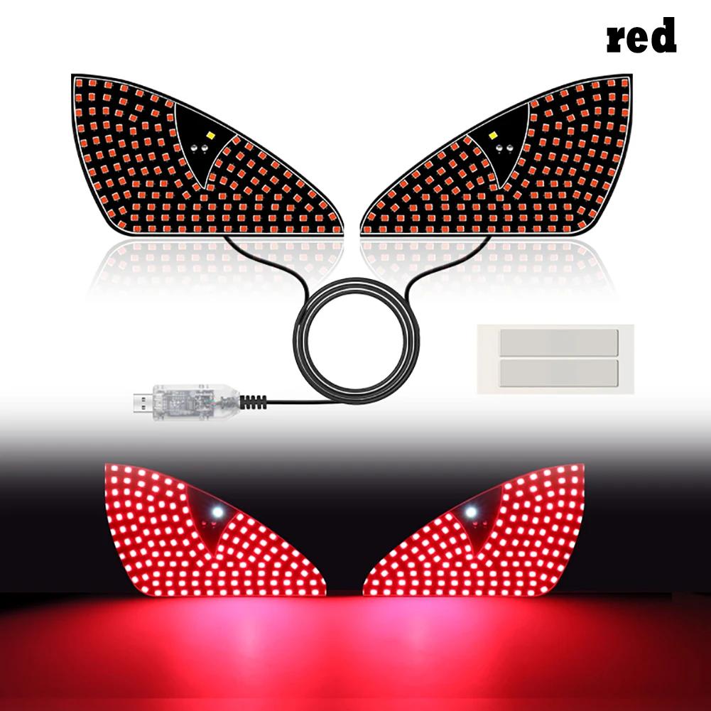 Universal Car LED Dynamic Eye Light Plug and Play Rear Window USB Plug Light Animated Eye Atmosphere Light Auto Accessories 2Pcs