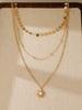3pcs Delicate Sun Pendant Necklace Set With Disc & Beaded Chain, Multi-Layer Wearable Necklace For Women, Daily Fashion Jewelry