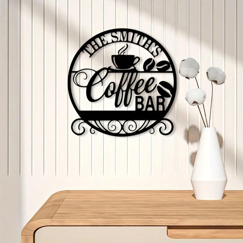 Vintage Metal Wall Art Coffee Bar Decor Iron Kitchen Sign Powder Coated Gift for Home