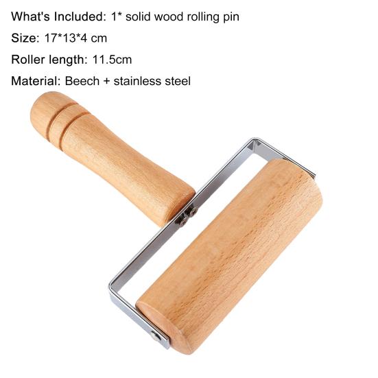 Rolling Pin Non-stick Wheel Design Wood Kitchen Rolling Pin for Dough Rolling