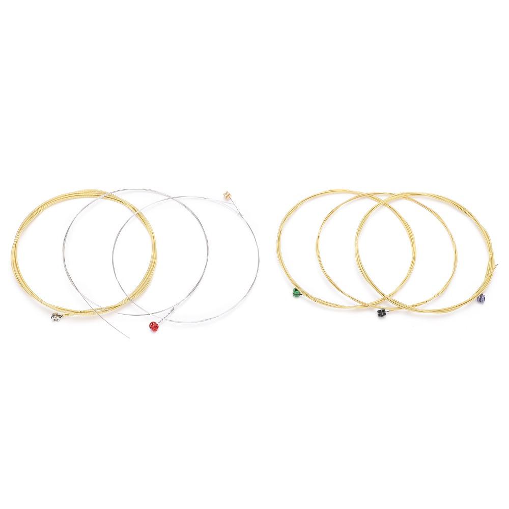2Sets Brass Material Acoustic Guitar Strings Golden And Silver Guitar Strings For Acoustic Guitar
