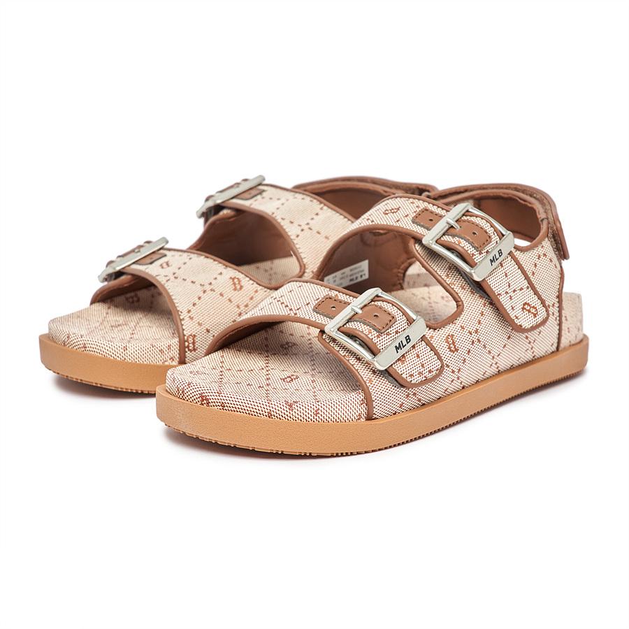 

Жаккардовые двойные сандалии MLB Diamond Monogram BOS Beige