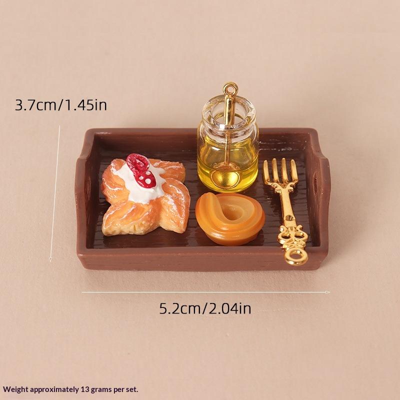 Miniature Fast Food Toy Set Lifelike Tiny Snack Model Odorless for Dollhouse Accessory DIY Craft Preschool Education Puzzle Toy