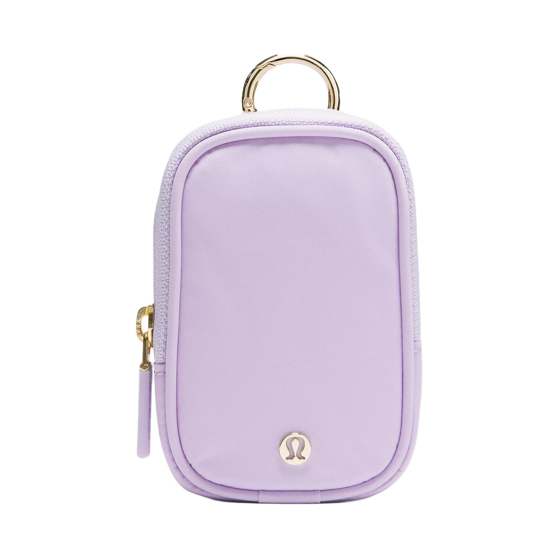 Lululemon Clippable Design Silver Hardware Recycled Nylon Coin Purse Unisex Accessories Lavender-Frost LU9BOMS-0641 Purple