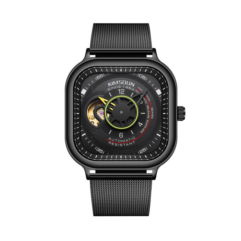 

Friday Fashion Square Большой циферблат Полые автоматические механические часы мужские часы