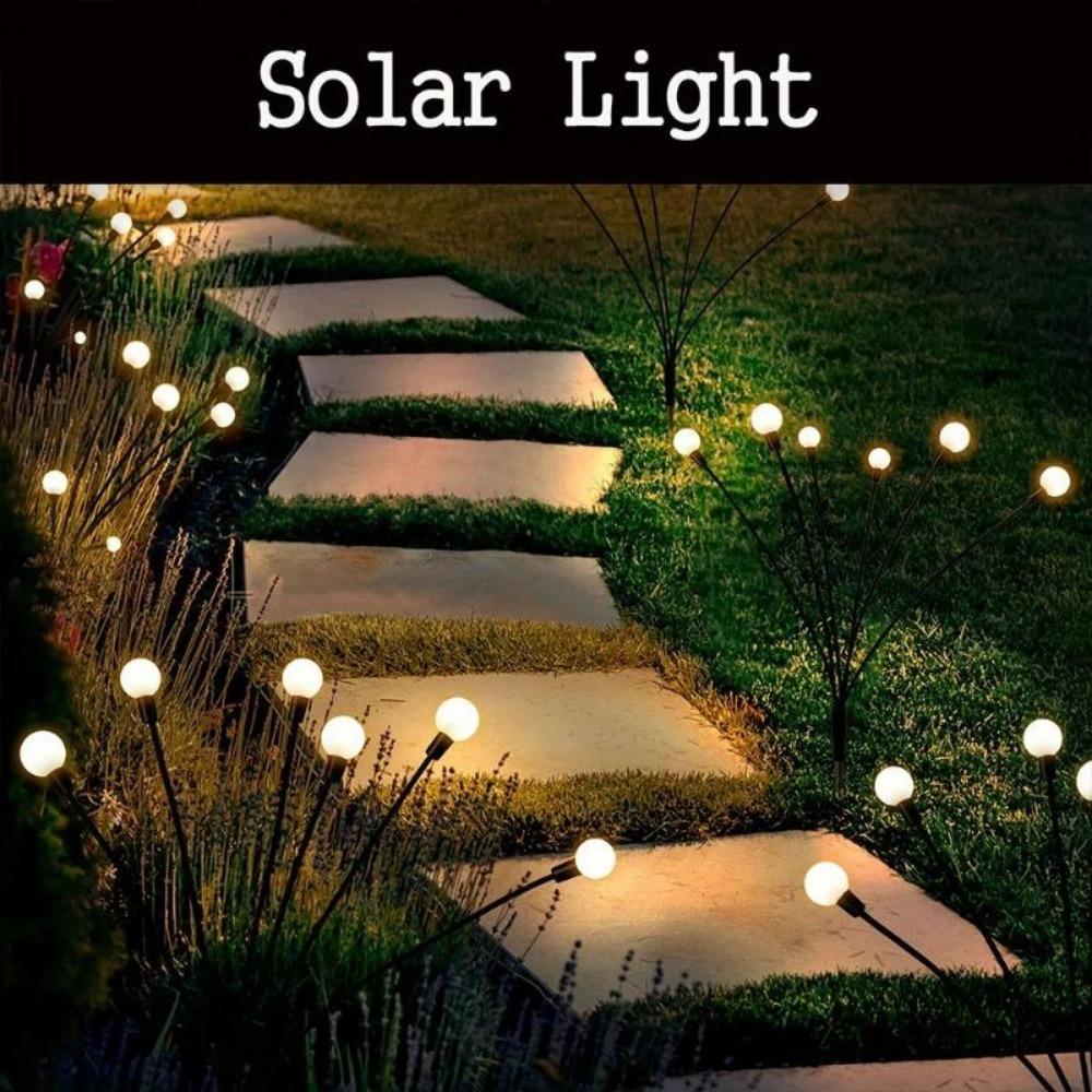 6/8 LED Solar Garden Light Swing Waterproof LED Firefly Lamp Flexible Wire for Outdoor Yard Patio Christmas New Year Decoration