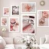 Pink Vintage Canvas Paitning Wall Poster and Prints Typewriter Bike Fashion Car Goblet Modern Wall Art Pictures for Living Room
