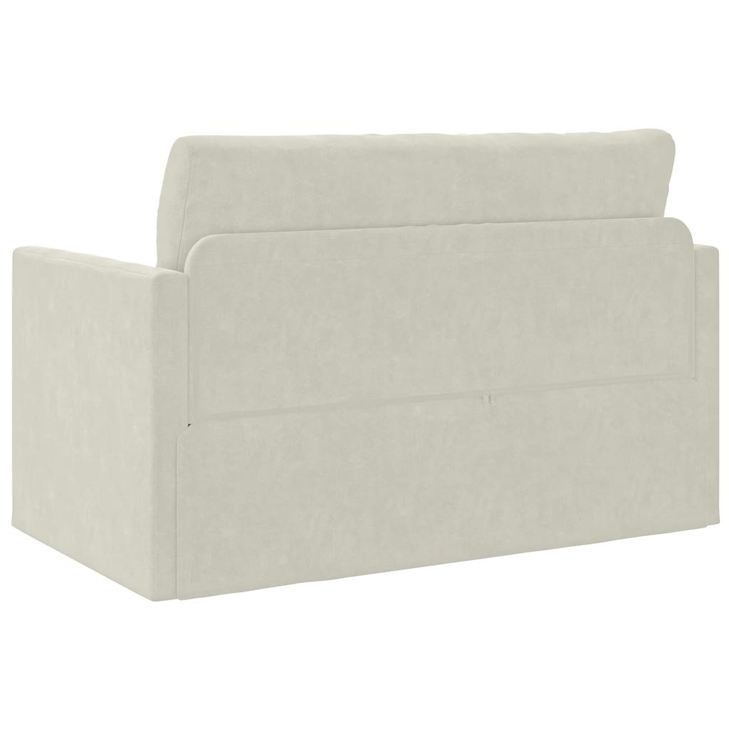 Cream Sleeper Sofa 124 X 71 X 78 Cm Velvet