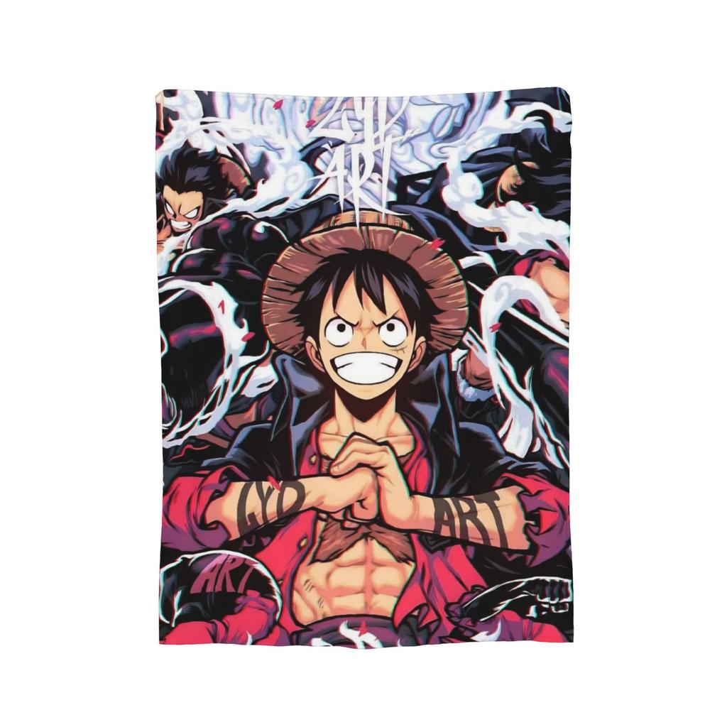 Luffy Anime Manga Coral Fleece Plush Throw Blanket Zoro Blanket for Home Couch Super Warm Bedding Throws,